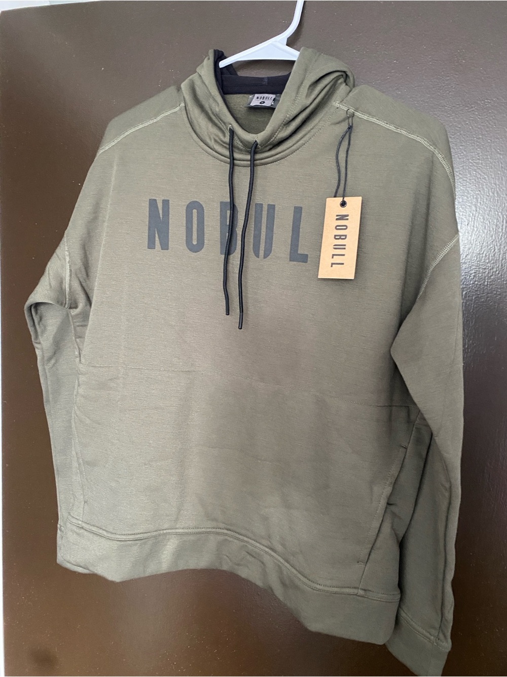 NOBULL Olive Green Hoodie with Black Logo